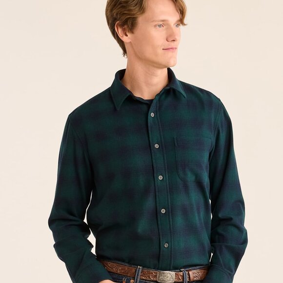 NWT Pendleton Mens Limited USA Plaid Merino Wool Lodge Shirt Large Black Watch - Picture 2 of 8